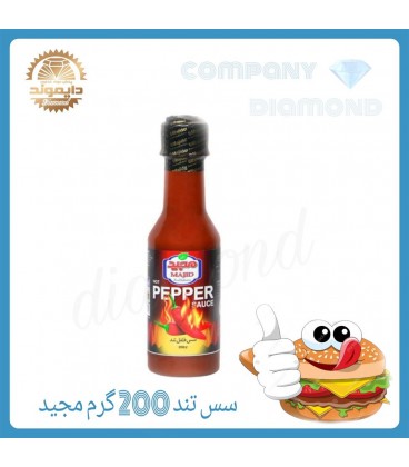 سس فلفل قرمز تند مجيد 200 گرمي شيشه اي